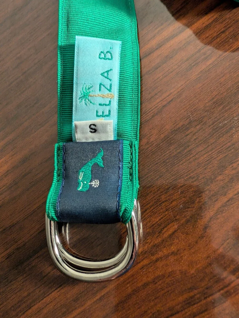 Blue and Green Eliza B Belt with Whales, Size Small